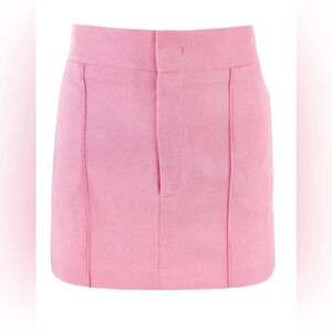 Isabel Marant Licoba Mini Skirt Pink Wool Designer Skirt NWT Size FR42 US 10